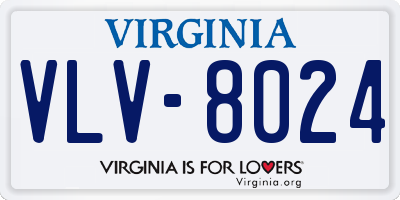 VA license plate VLV8024