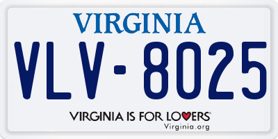 VA license plate VLV8025