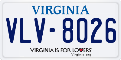 VA license plate VLV8026