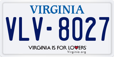 VA license plate VLV8027