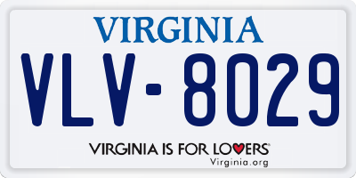 VA license plate VLV8029