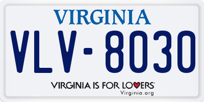 VA license plate VLV8030