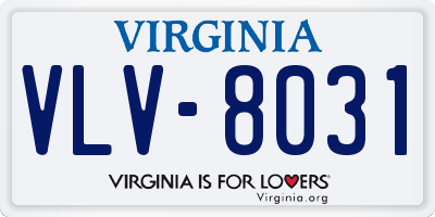 VA license plate VLV8031