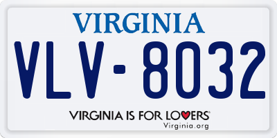 VA license plate VLV8032