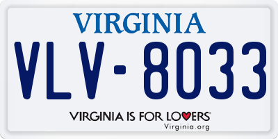 VA license plate VLV8033