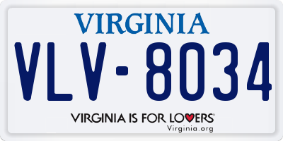 VA license plate VLV8034