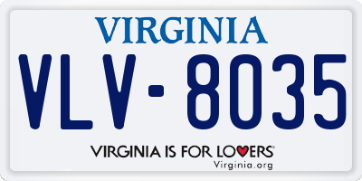 VA license plate VLV8035