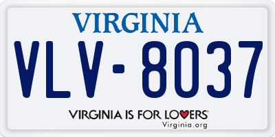 VA license plate VLV8037