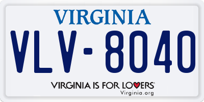 VA license plate VLV8040