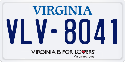 VA license plate VLV8041