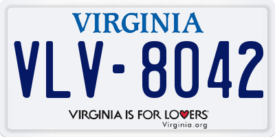 VA license plate VLV8042