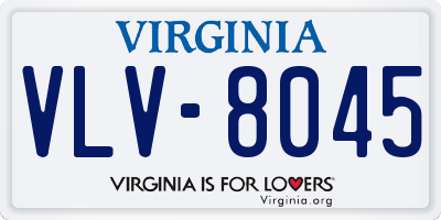 VA license plate VLV8045