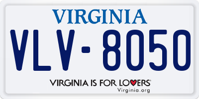 VA license plate VLV8050