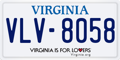 VA license plate VLV8058