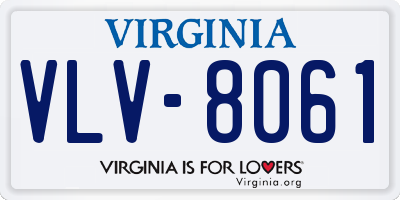 VA license plate VLV8061