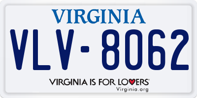 VA license plate VLV8062