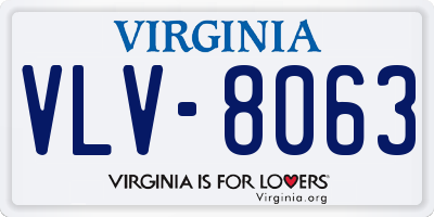 VA license plate VLV8063