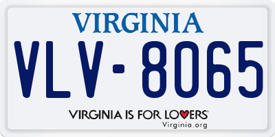 VA license plate VLV8065