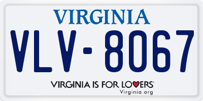 VA license plate VLV8067