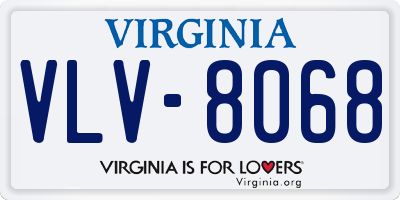 VA license plate VLV8068