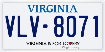 VA license plate VLV8071