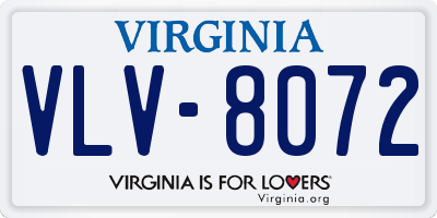 VA license plate VLV8072