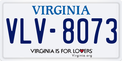 VA license plate VLV8073