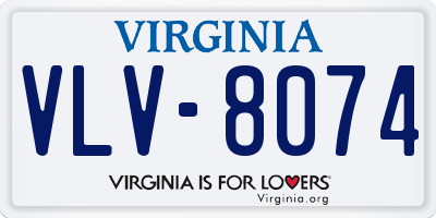 VA license plate VLV8074