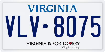 VA license plate VLV8075