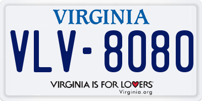 VA license plate VLV8080