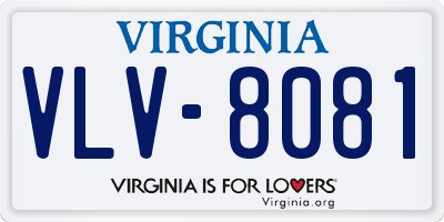 VA license plate VLV8081