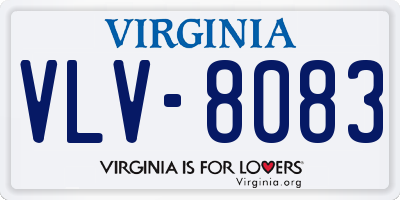 VA license plate VLV8083