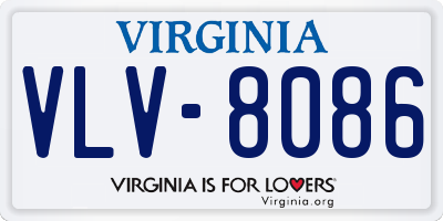 VA license plate VLV8086