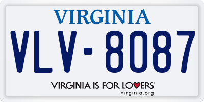 VA license plate VLV8087