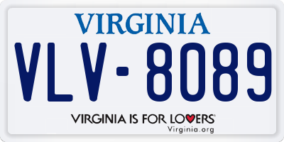 VA license plate VLV8089