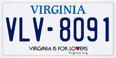 VA license plate VLV8091