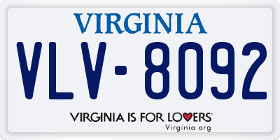 VA license plate VLV8092