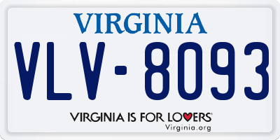 VA license plate VLV8093