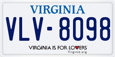 VA license plate VLV8098