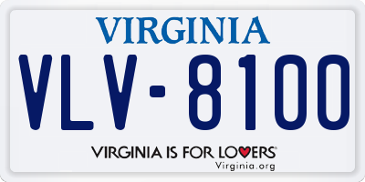 VA license plate VLV8100