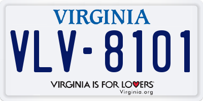 VA license plate VLV8101