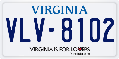 VA license plate VLV8102