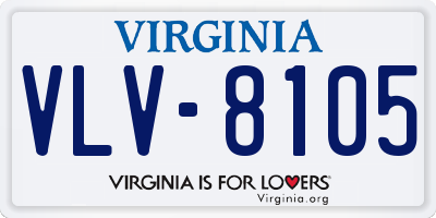 VA license plate VLV8105