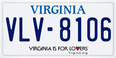 VA license plate VLV8106