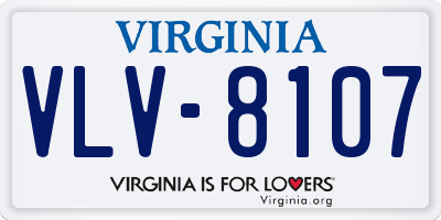 VA license plate VLV8107