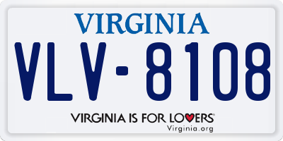 VA license plate VLV8108