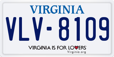 VA license plate VLV8109