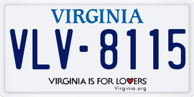 VA license plate VLV8115