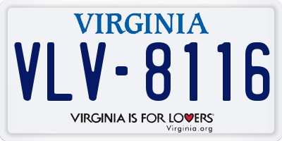 VA license plate VLV8116