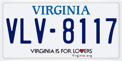 VA license plate VLV8117